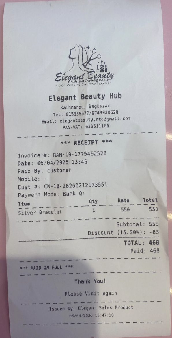 Normal Bill Format Example